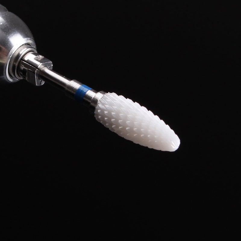 MZCMSL Medium Grit Ceramic Drill Bit,White Ceramic Cone File Bit, 3/32 Flame Style Gel Nail Polish Removing Nail Art Tool - Image 3